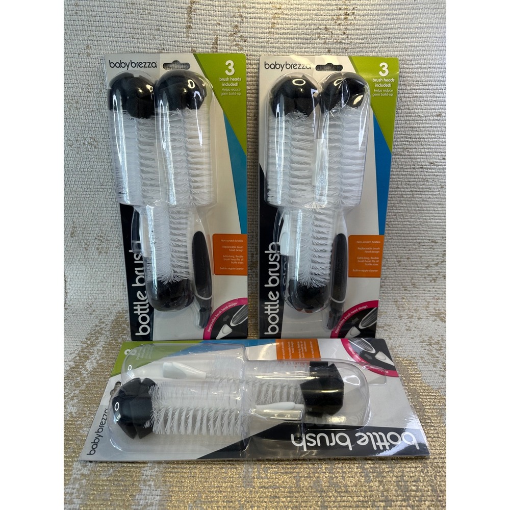 BABY BREZZA Baby Bottle & Nipple Brush Cleaner Bundle New